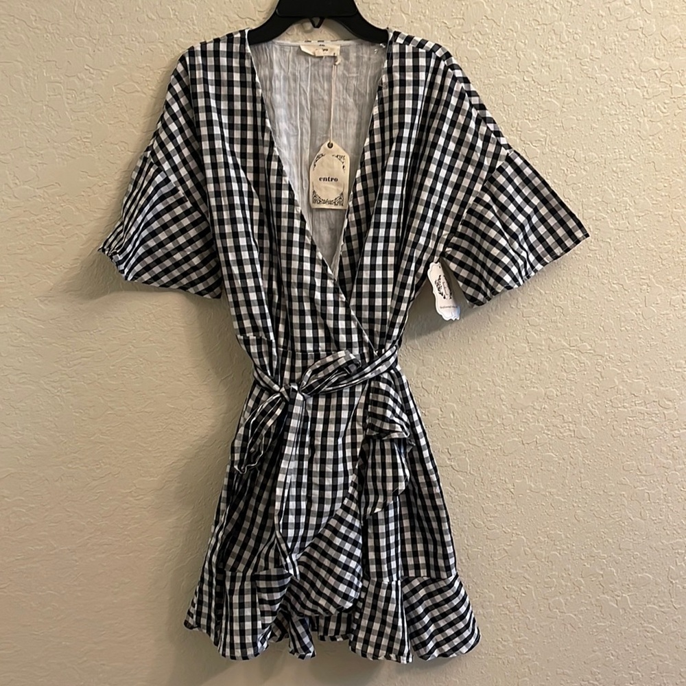 Entro Gingham Plaid Dress